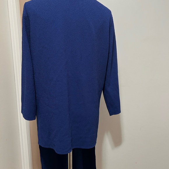 Travelers Collection by Chico's Drape Front Cardigan Women's Blue Crinkle M - Picture 7 of 11